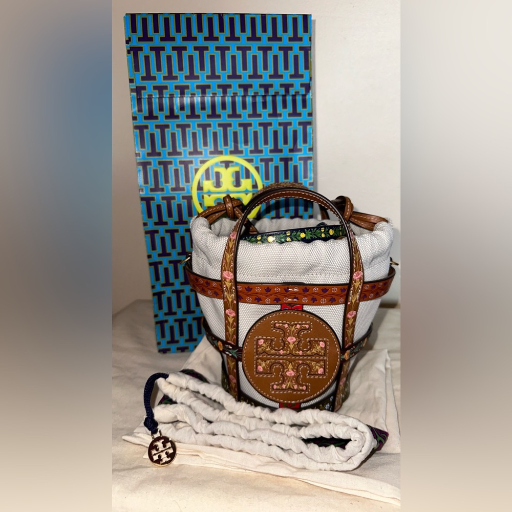 NEW Tory Burch Ella Ribbon Micro Basket
